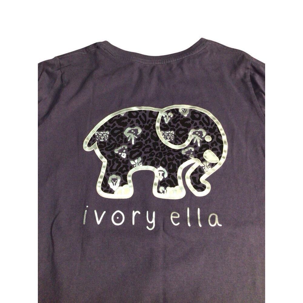 Ivory And Ella Long Sleeve Women's Shirt Size XS Purple Elephant Animal Print